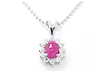 Jewelry Gift: Ruby Pendant <BR>with Cubic Zirconia P63